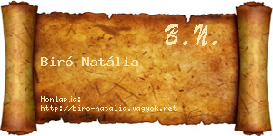 Biró Natália névjegykártya