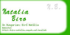 natalia biro business card
